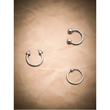 Pack De 3 Aros Piercing Para Nariz De Acero Quirúrgico