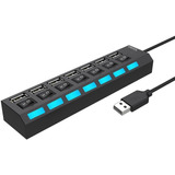 Hub Usb Multiplicador 7 Puertos Usb 2.0 C/ Switch Onoff Hub