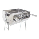 Churrasqueira Inox 50x40 C/ Grelha Pescador Portátil Picanha