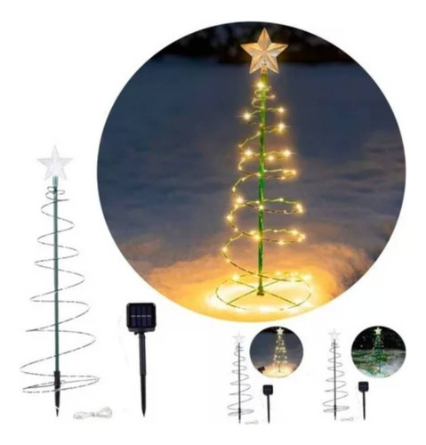 Estaca Solar Decorativa Árbol Navidad + Estrella - 85cm