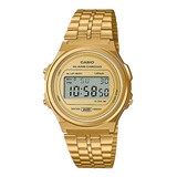 Relógio Dourado Feminino  Casio Vintage A171weg-9adf