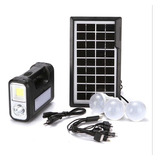 Kit Painel Placa Solar 3 Lâmpada Led Luz Emergência Portatil