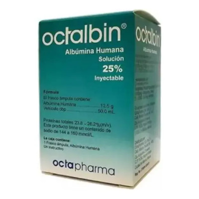 Octalbin solución inyectable 25 %, 1 frasco ámpula 50 ml | Meses sin interés