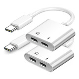 Adaptador De Cargador De Auriculares Usb C A Usb-c, 2 En 1 C