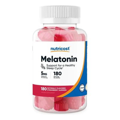 Nutricost Gomitas De Melatonina 5 Mg 180 Gomitas Sabor Fresa | Envío gratis