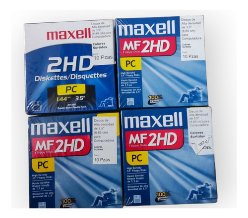Set 40 Diskettes Maxell Original 3.5  Mf 2hd 4 Cajas 10 Pzas