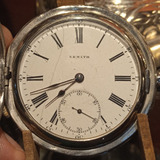 Reloj De Bolsillo Zenith Antiguo Plata 3 Tapas Funcionando 