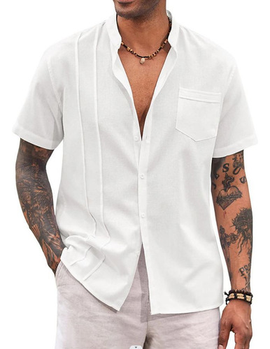 Cuello De Solapa Camisa Manga Hombre Shapewear Minimalista