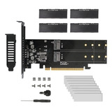 Tarjeta Adaptadora Pcie A M2, Pcie X16, 4 Puertos, M2 Nvme M