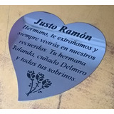 Placa Cementerio Corazon Acero Inoxidable 12x12cm