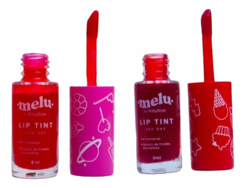 Kit Com 2 Lip Tint Labial Melu By Ruby Rose