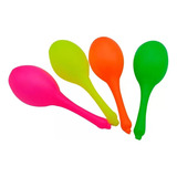 Maracas Fluo Redonda Fluor X 10 Plastica Cotillon Carioca