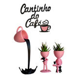 Kit Decorativo Cantinho Do Café Com Xícara Flutuante