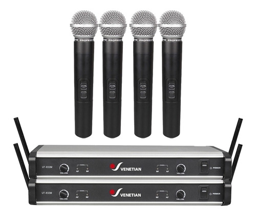 Venetian Ut-832m X2 Set 4 Microfonos Inalambricos Uhf Mano