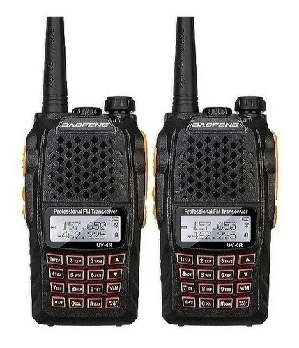 Kit 2 Radio Ht Walk Talk Dual Band Uhf Vhf Fm Baofeng Uv-6r 