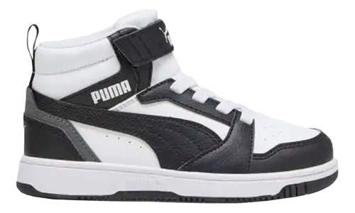 Puma Rebound V6 Mid Ac Para Niño Color Blanco Negro