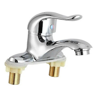 Mezcladora Monomando Para Lavabo De 2 Perforaciones Plateado | Envío gratis