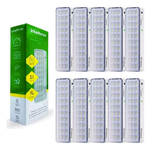 Kit 10 Luminárias De Emergência Intelbras Lea 31 Bivolt