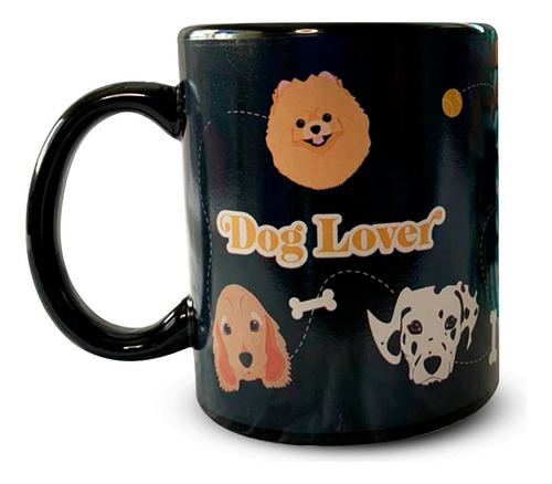 Taza Mágica Dog Lover Loza Termosensible Cambia Con Calor