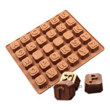 Molde Letras Silicona Bombon Chocolate Reposteria Cubito