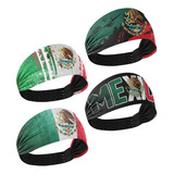 Diadema Deportiva Con La Bandera De Mexico, Para Hombres Y M