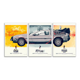 3 Posters Trilogía Volver Al Futuro Delorean 48cmx33cm C/u