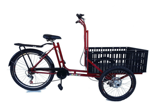 Bicicleta Triciclo De Carga Dianteira - 7 Marchas - 6 Cores*