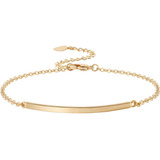 Pulsera De Barra De Oro Delicada Para Mujer, Cadena Sencilla