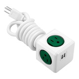 Allocacoc Multitoma En Cubo Con Extensión 1.5mts Verde Usb