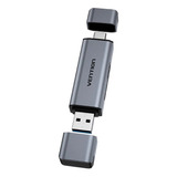 Lectora Tarjeta - 2 En 1 - Usb-c + Usb Sd Tf  Dual - Vention