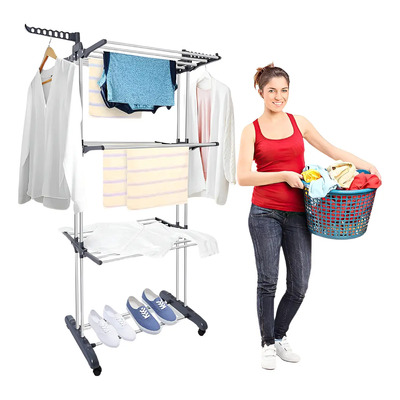 Tendedero Plegable De Ropa Portátil Retráctil Rack Perchero | Envío gratis