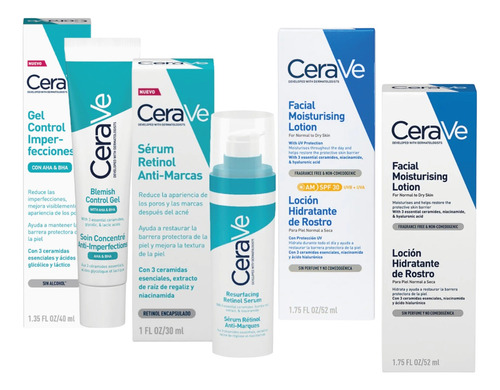 Cerave Kit Tratamiento Anti-acne Espinillas 4 Piezas