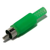 Ficha Conector Plug Rca Macho Verde X10 Unidades