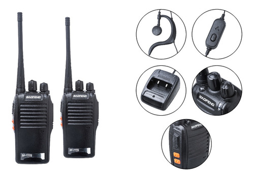 Kit 6 Radio Walk Talk Comunicador 16 Ch 12km Baofeng 777s Ht