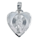 Dije Medalla San Judas Corazón Mujer Regalo Plata 925