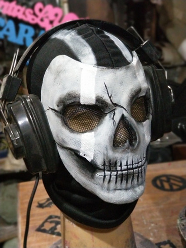 Máscara Ghost Call Of Duty Warzone Gamer Cosplay Deco 