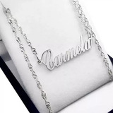 Conjunto Plata 925 Nombre Y Cadena Mujer Regalo 15 Años