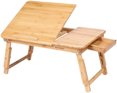 Mesa De Madera Bambú Portátil Para Laptop 60 X 40 X 30 Cm