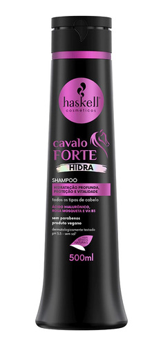 Shampoo Cavalo Forte Hidra 500ml Sem Parabenos Vegan Haskell