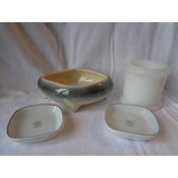 Despojador + Portavela Ceramica Vidrio Porcelana Varig Adorn