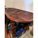 Mesa De Madera Tallada Caoba