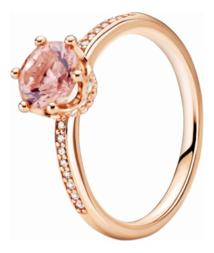 Anillo Pandora Rose Solitario Corona Rosa Brillante Talla 6