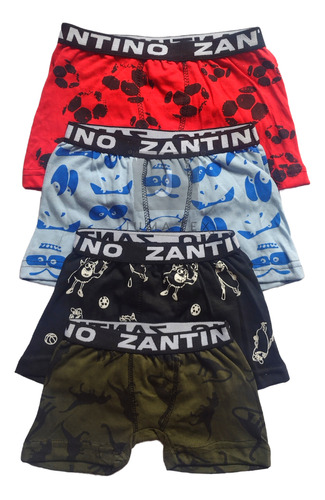 Docena Boxer Zantino Estampado Niño Ropa Interior Mayorista 