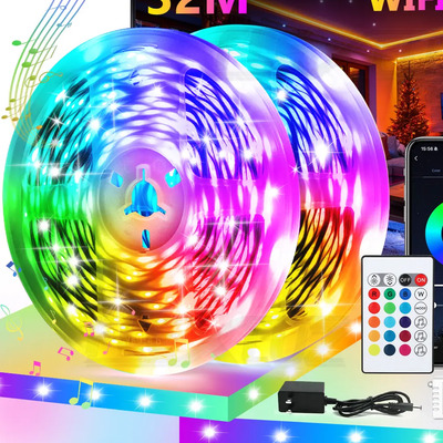 Hifiluz Tira LED RGB Wifi 32 Metros para TV y Cuarto,Control por Voz Alexa\u002FGoogle,16 Millones Colores,Sincronización Música,Alexa Luces Led Tira LED APP Control | MercadoLibre