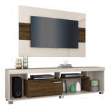 Rack Panel Tv 30 42 50 60 65  Modular Centro Entretenimiento Color 2:off White - Savana