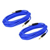 Cable Para Guitarra Eléctrica Trs 1/4  6m Azul