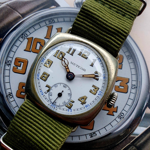 Antiguo Reloj Pulsera A Cuerda Tipo Militar 