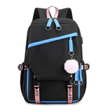 Mochila Kawaii Estilo Coreano Juvenil Moda Con Puerto Usb