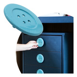 Puxador De Gaveta Infantil Mesa De Cabeceira Botão Azul Bau