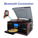 Tocadiscos Con Reproductor De Discos Bluetooth Radio